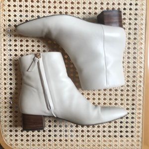 Massimo Dutti White Leather Boots